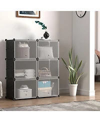 12-Cube 48 Pairs Portable Shoe Shelves with Hook