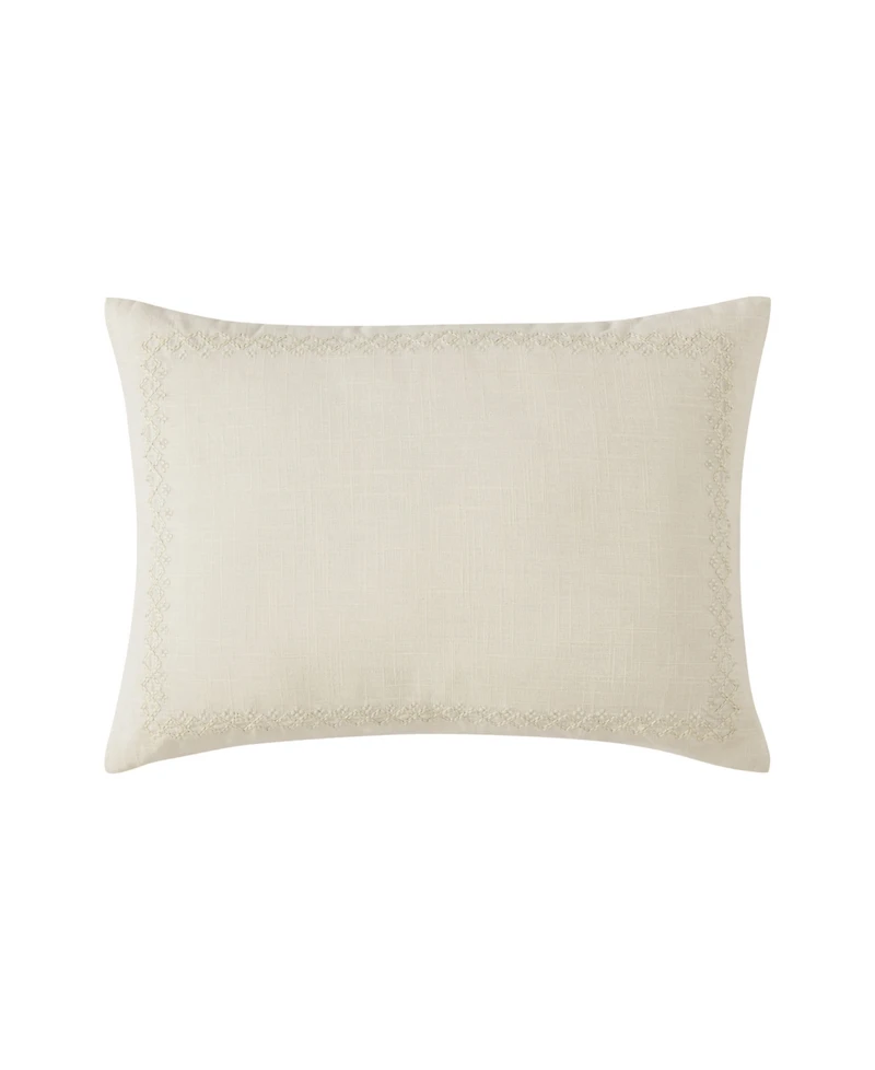 Dkny Pure Border Embroidery Decorative Pillow, 14" x 20"