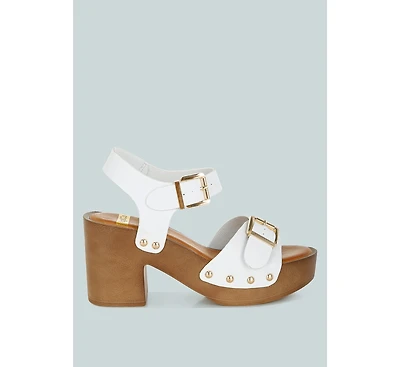 Ompasa Genuine Leather Clog Sandals