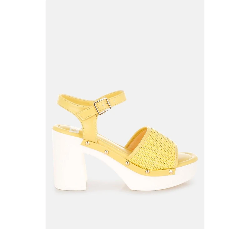 Mazaro Raffia Chunky Sandals