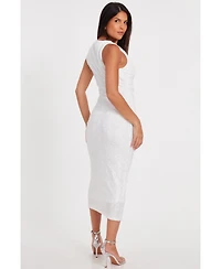 Quiz Women's Jaquard Maxi Dress With Twist Strap