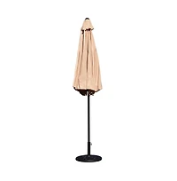Bali Patio Umbrella With Base - 9' Polyester Patio Umbrella - 30+ Uv Protection - Waterproof Cement Base With 1.5" Diameter Aluminum Pole