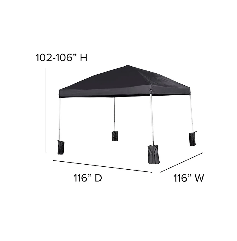 Ukko 10'X10' Weather Resistant, Uv Coated Pop Up Canopy Tent With Sandbags And Wheeled Case
