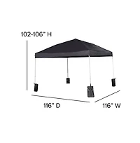 Ukko 10'X10' Weather Resistant, Uv Coated Pop Up Canopy Tent With Sandbags And Wheeled Case