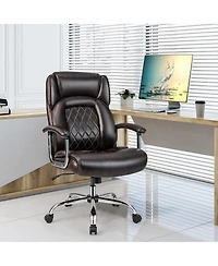 Height Adjustable Big and Tall Office Chair Computer Desk Chair with Metal Base