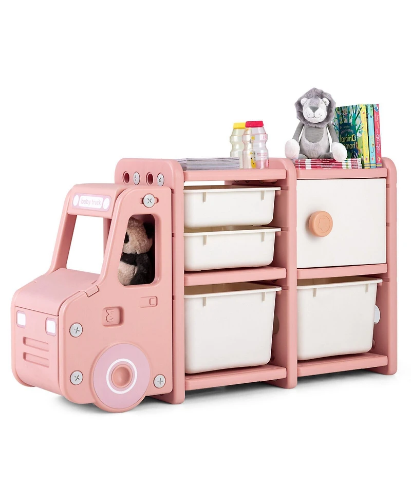 Toddler Truck Storage Organizer with Plastic Bins