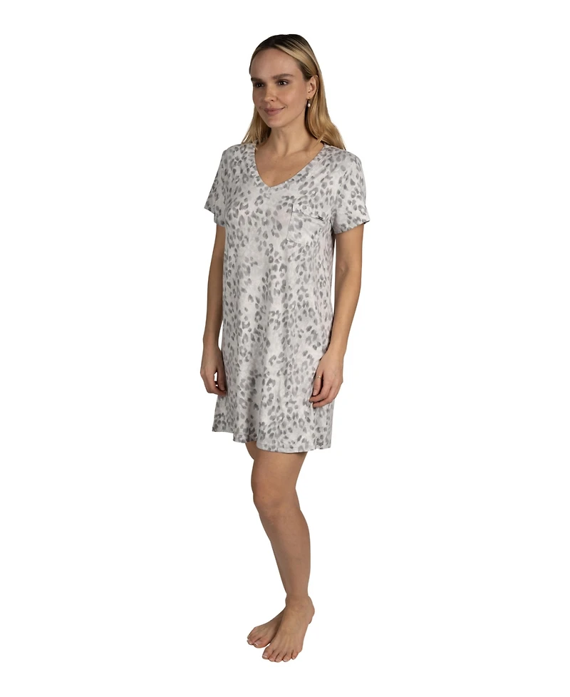 Tahari Women's 2-Pack V-Neck Short Sleeve Nightshirts