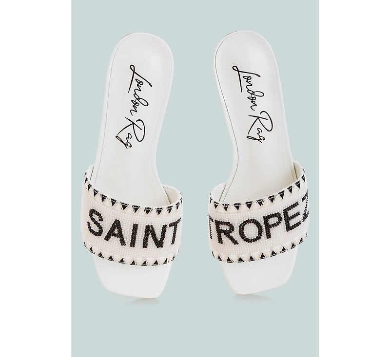 Poshta Saint Tropez Beaded Slip-On Heels