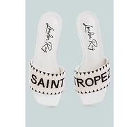 Poshta Saint Tropez Beaded Slip-On Heels