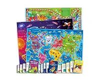 Quokka 3X Set Learning Board Games for Kids 6-8 - Educational Trivia Cards Ages 8-12