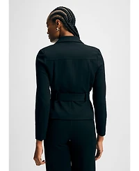 Isaac Mizrahi Women's Belted Ponte Jacket