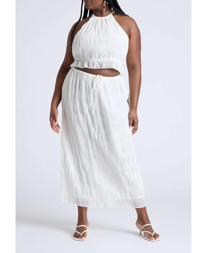 Eloquii Women's Ruched Tiered Top