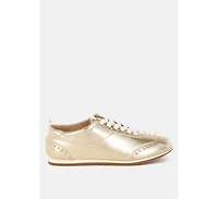 Yorika Studded Metallic Pleather Sneakers