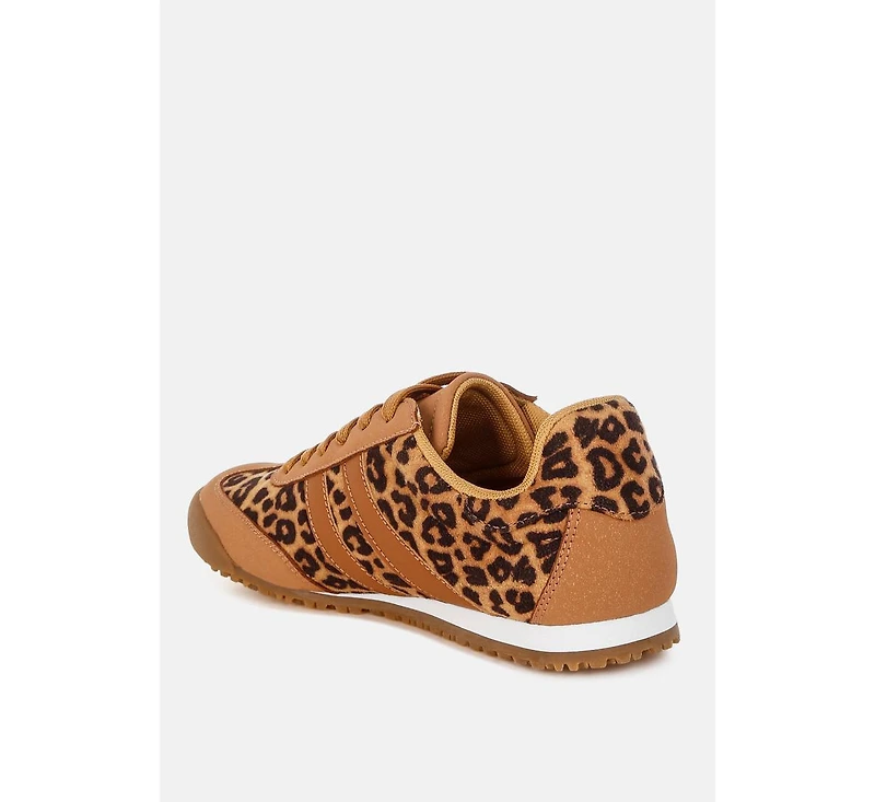 Panther Leopard Print Microfiber Sneakers