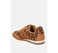 Panther Leopard Print Microfiber Sneakers