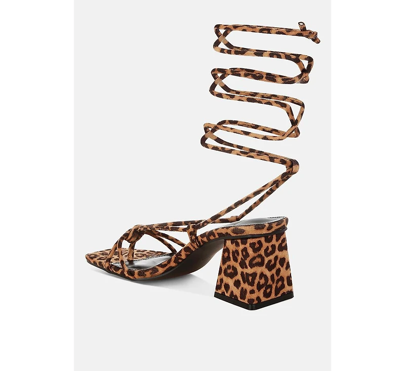 Piani Leopard Print Square Toe Heels