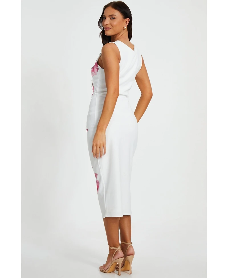 Quiz Women's Floral Print Scuba Crepe Maxi Dress