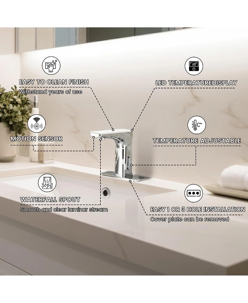 Mondawe Touchless Bathroom Faucet
