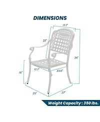 Mondawe Outdoor Cast Aluminum Dining Armchair