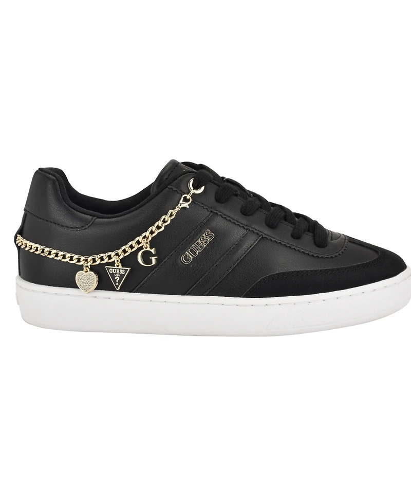 Guess Women's Naoko Charm Lace-Up Court Sneakers