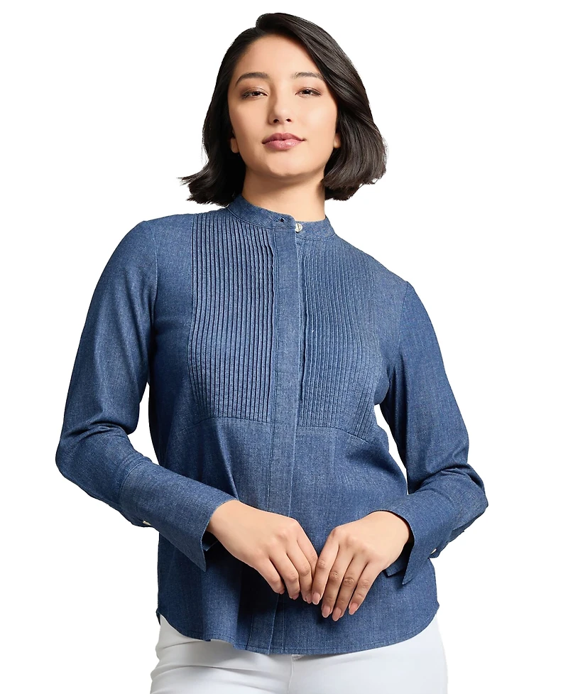 Jones New York Women's Stretch Denim Blouse