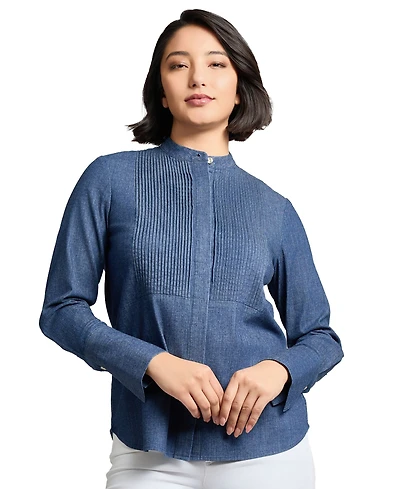 Jones New York Women's Stretch Denim Blouse