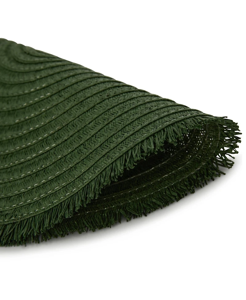 Dainty Home Antigua 15" Round Woven Placemats Set of 6 - Durable, Reversible & Non-Slip Table Mats