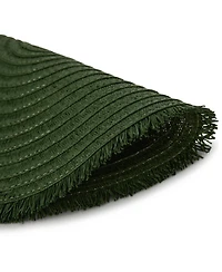 Dainty Home Antigua 15" Round Woven Placemats Set of 6 - Durable, Reversible & Non-Slip Table Mats