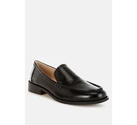Corleone Pleather Stacked Heel Loafers Women