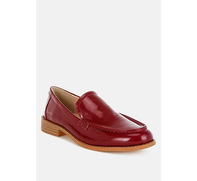 Corleone Pleather Stacked Heel Loafers Women