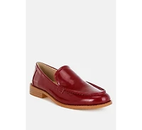 Corleone Pleather Stacked Heel Loafers Women