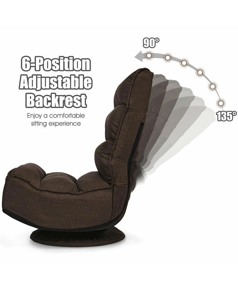 5-Position Folding Floor Gaming Chair