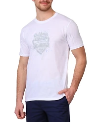 TailorByrd Big & Tall White Surf Club Graphic Tee - Classic Crew Neck T-Shirt