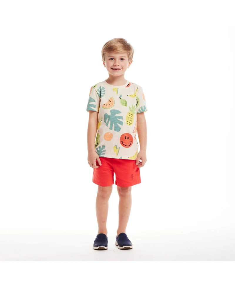 Andy & Evan Big Boys Toddler/Child Short Sleeve Tee French Terry Set