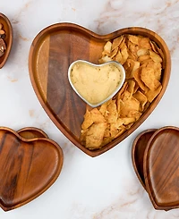 Nambe Eat Your Heart Out Chip and Dip, Set of 2