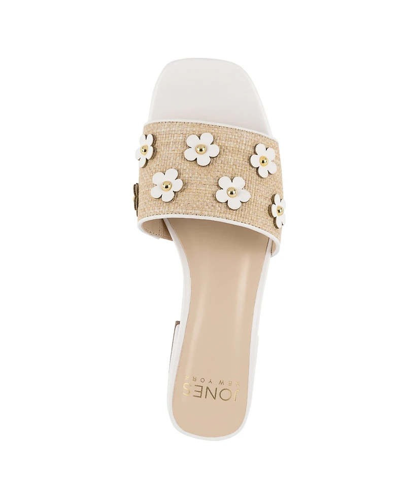 Jones New York Women's Unfloret Flower Block Heel Dress Sandals