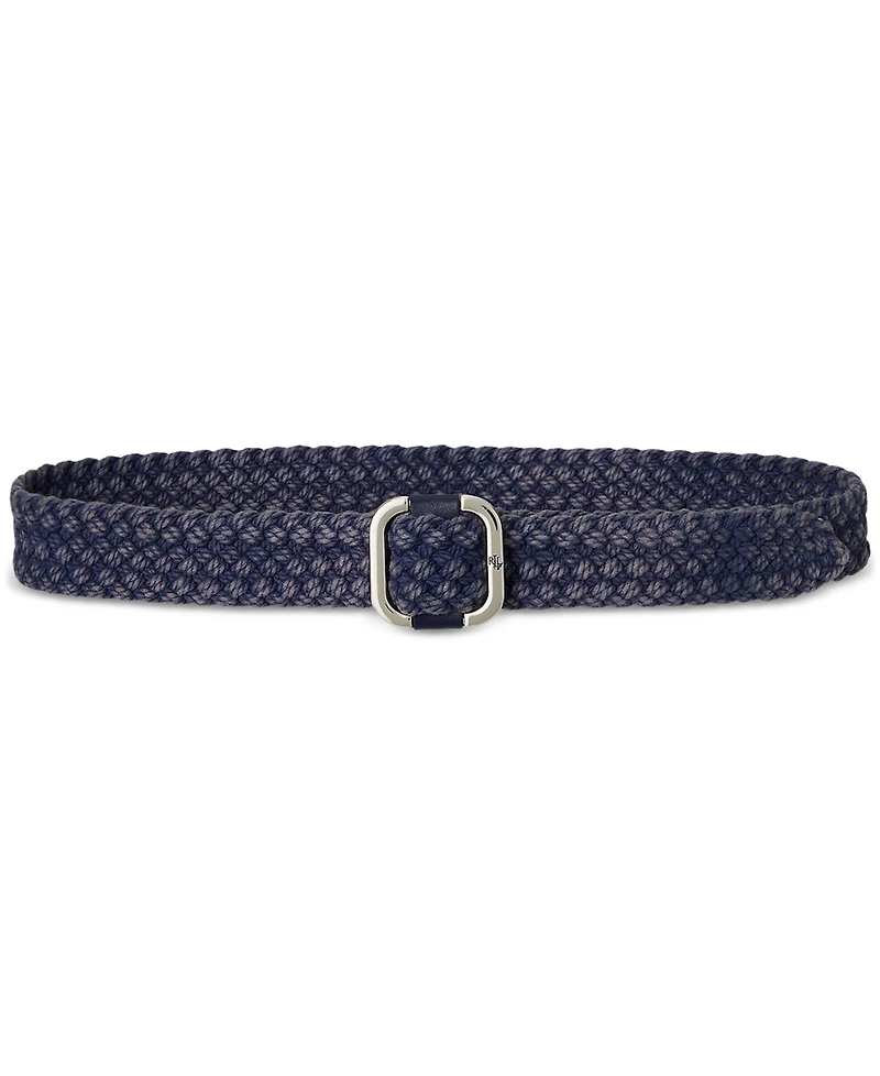 Lauren Ralph Slide-Buckle Woven Denim Belt
