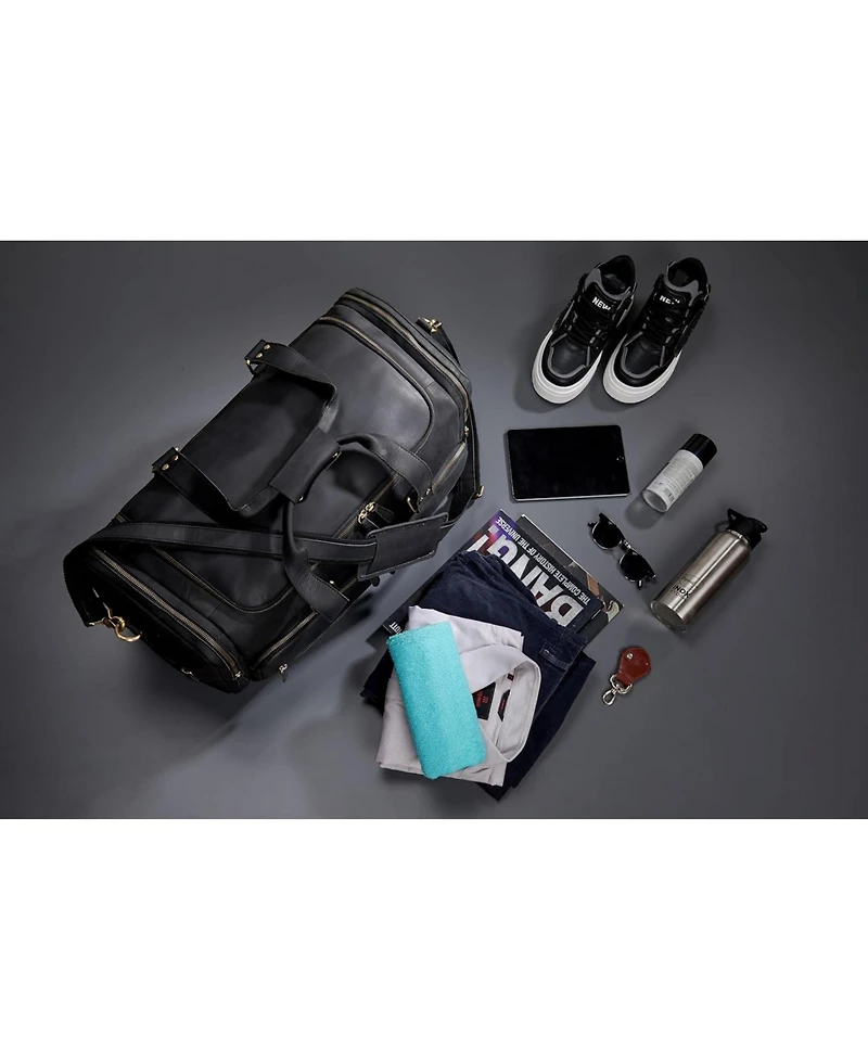 Luxorro 100% Full Grain Leather Duffel Bag