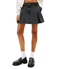 Tommy Jeans Women's Cotton Canvas Pleated Mini Skirt