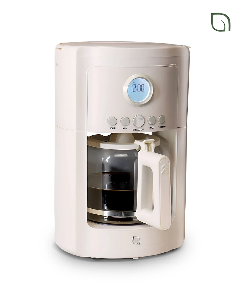 Willow Kitchen 12 Cup Coffee Maker – Programmable Brewing Options with Timer, Beautiful Design, Glass Pot