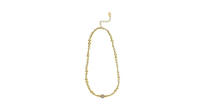 Rivka Friedman 18K Gold Clad Beaded Necklace with Cz Beaded details