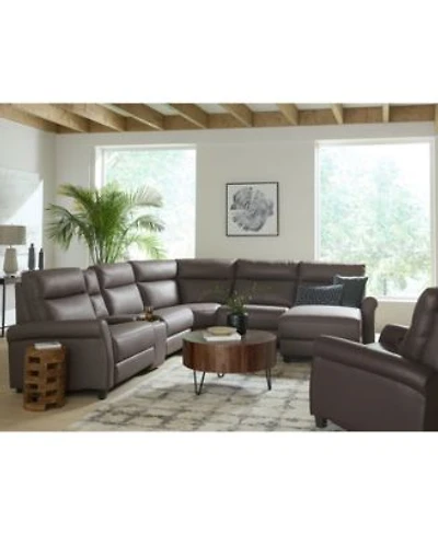 Thandler Zero Gravity Leather Sectional Collection Created For Macys