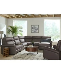 Thandler Zero Gravity Leather Sectional Collection Created For Macys