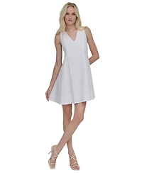Dkny Petite V-Neck Mini A-Line Dress