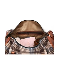 Quasar Leather Tweed Duffle Bag
