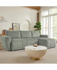 Convertible Sectional Sofa Couch, Modern Fabric 3 Seater L-Shaped Couch for Living Room, Apartment, Office, Small Space, (Grey)