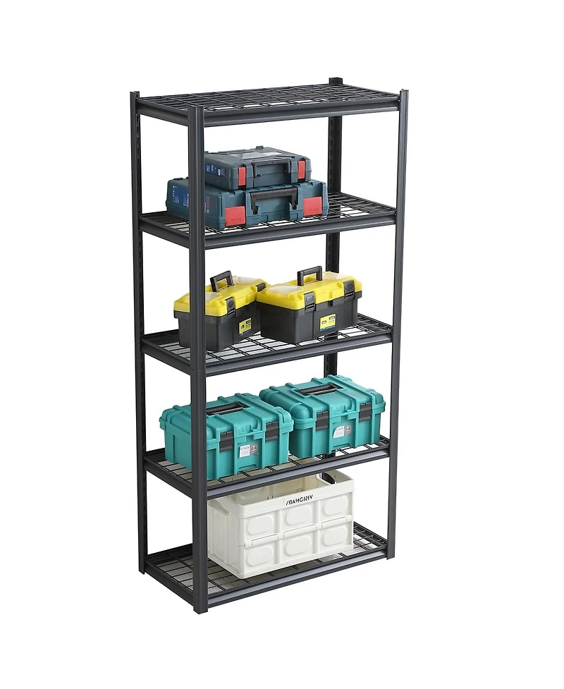 5 Tier Heavy Duty Metal Storage Shelves,Easy to Assemble,Adjustable,Storage Shelves for Basements, Garages and Kitchen, 72 "H35.4 "W17.7 &#x