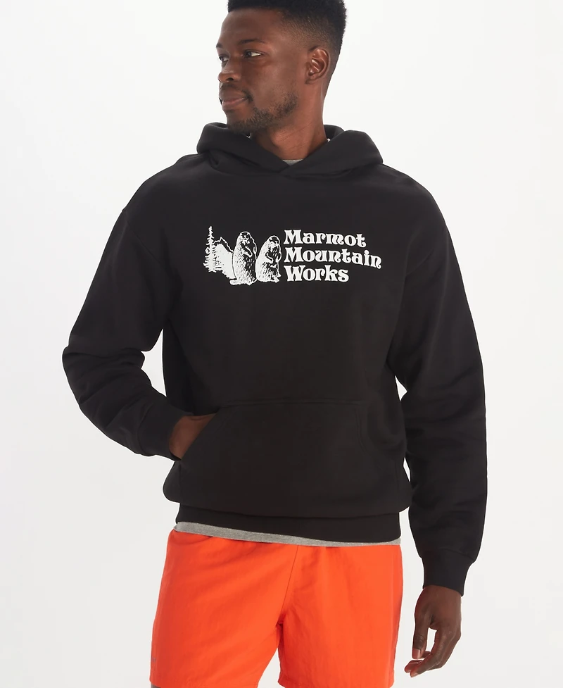 Marmot Men's Mmw Logo Fleece Pullover Hoodie Sweatshirt