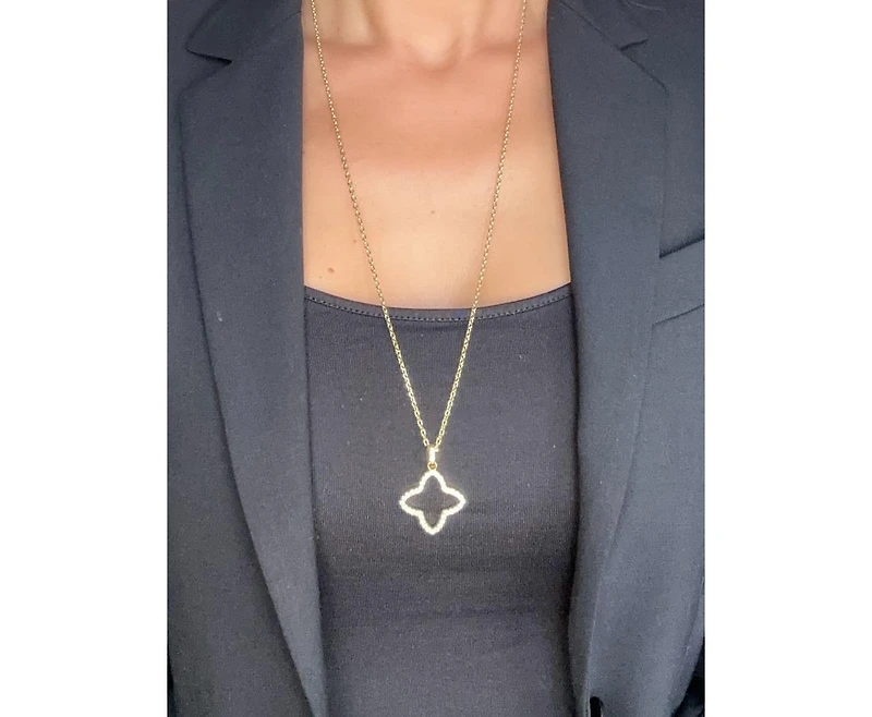 Open Cz Flower Necklace