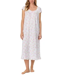 Eileen West Women's Cotton Cap-Sleeve Long Nightgown